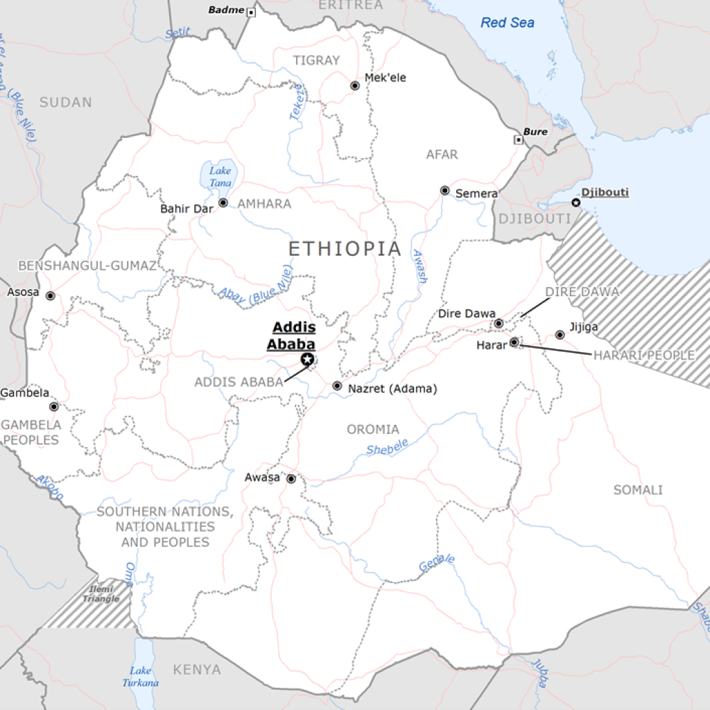 Map of Ethiopia 