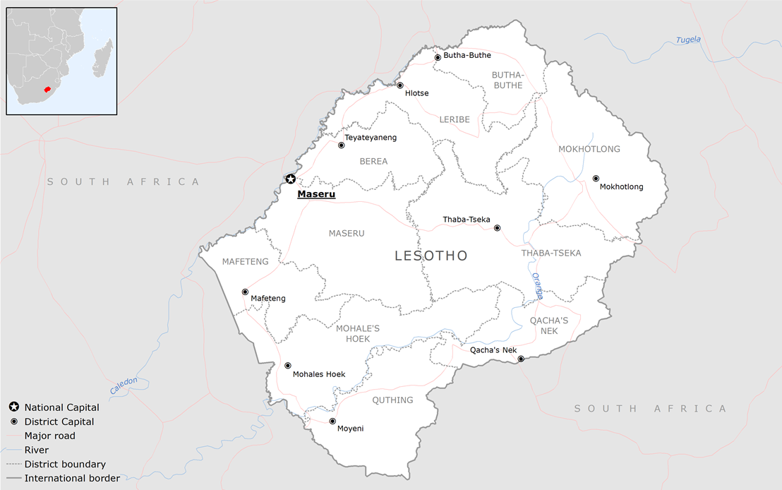 Map of Lesotho