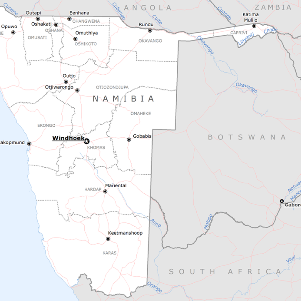 Map of Namibia 