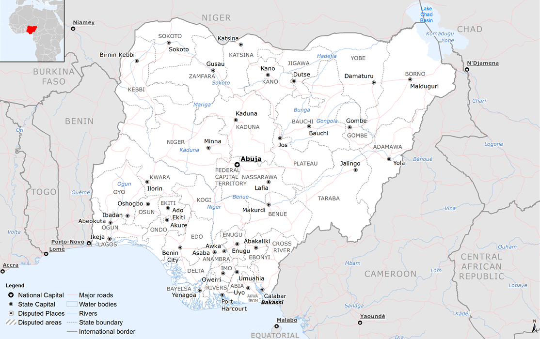 Map of Nigeria 