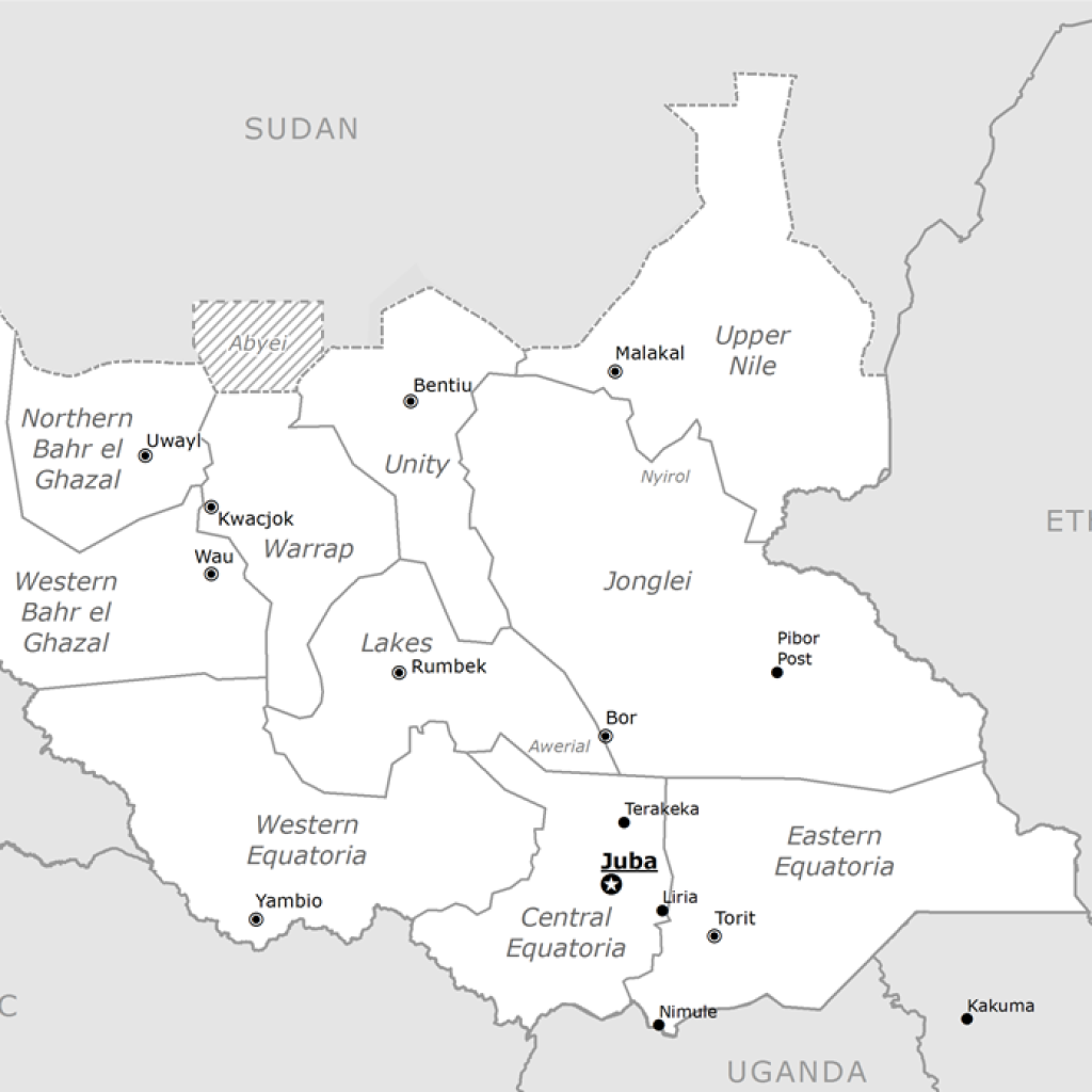 Map of South Sudan 