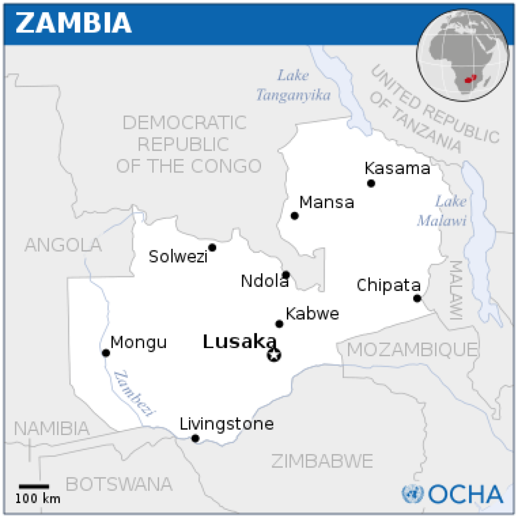 Map of Zambia 